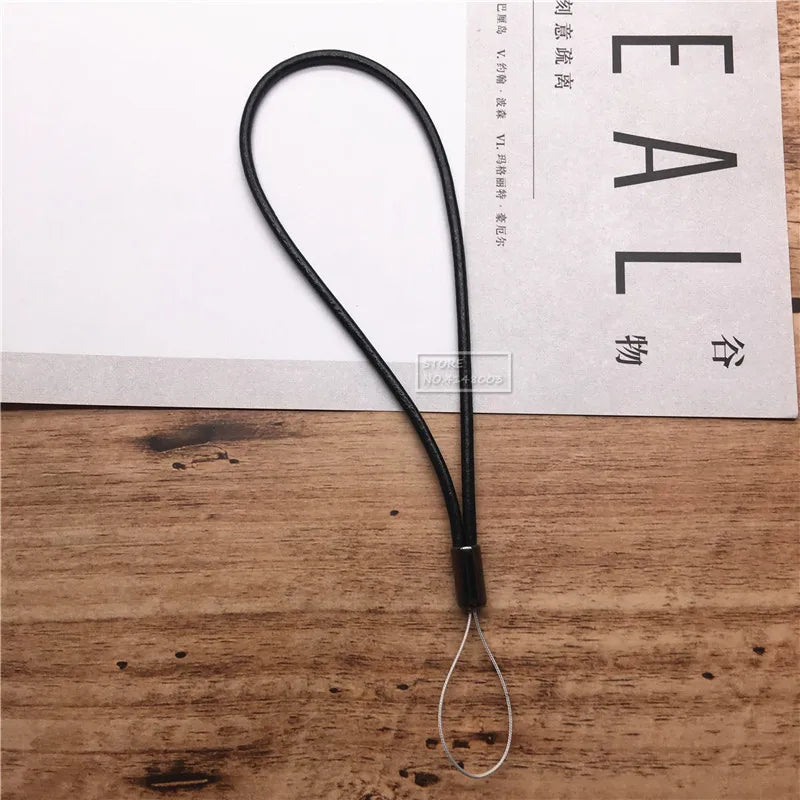 Leacther Lanyard-Vintage Leather Key Chain with Lanyard Mobile Phone Straps Strap Wrist Rope Phone for USB Flash Drives Keys