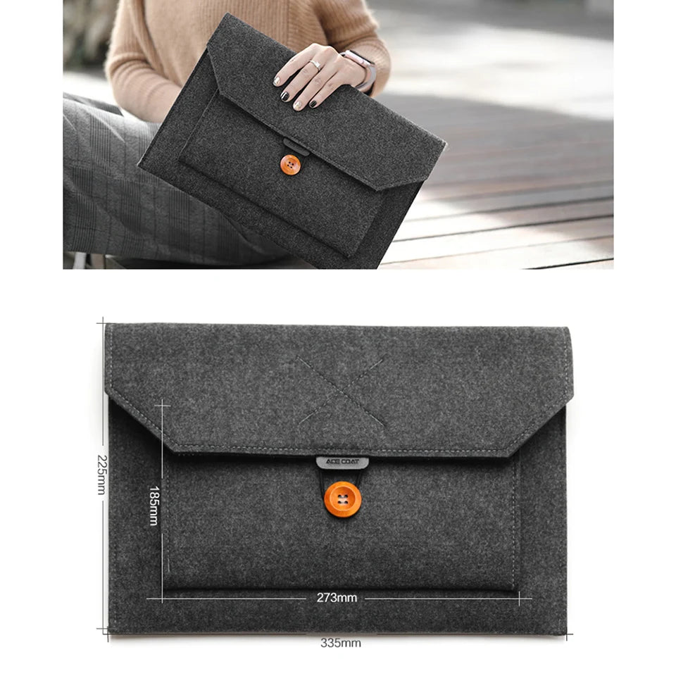 11.6/13/14/15"Laptop Sleeve Felt Ultralight Notebook Tablet Pad Case Multi-pocket Pouch Bag Briefcases for Apple Macbook/ Asus
