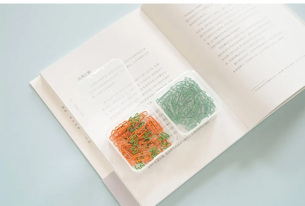 MINKYS Kawaii 10pcs/lot Strawberry Lemon Carrot Metal Paper Clip Christmas Song Decorative Bookmark Binder Clips Stationery