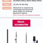 Stainless Steel Multifunctional Drafting Drawing Compass/Lead Core Math Geometry Circles Tool Durable Supplies 8600/8601