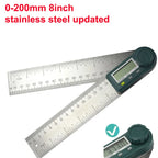 0-200/300mm Digital Angle Finder Meter 0-360 Degree Stainless Steel LCD Protractor Goniometer Ruler