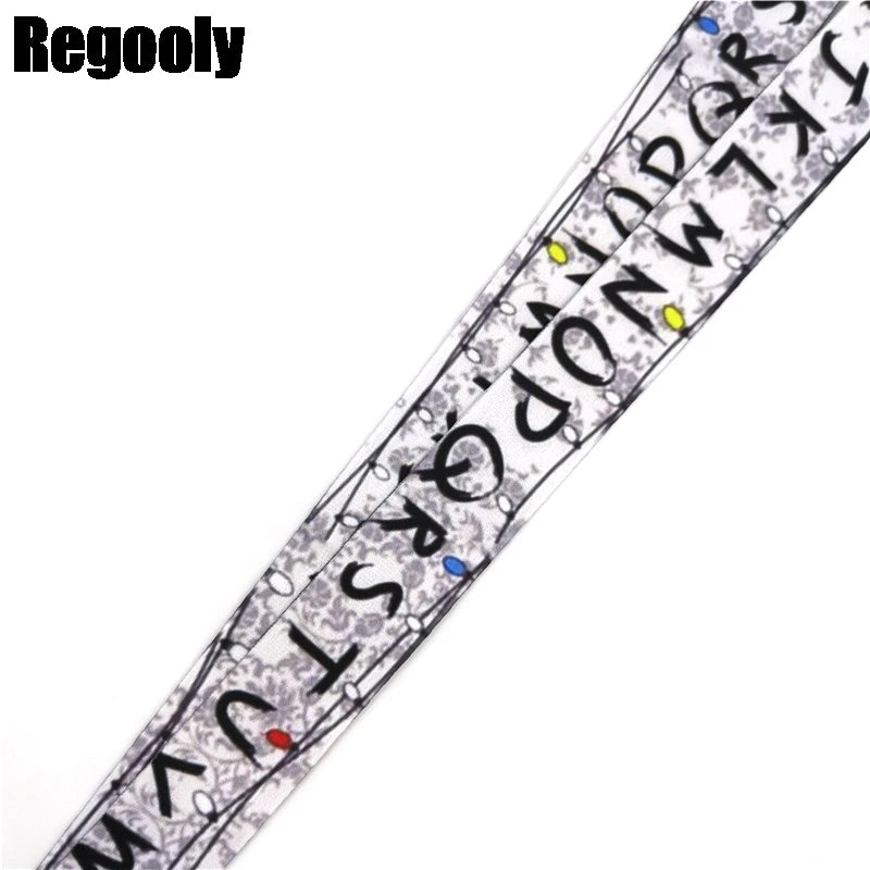Letters Anime Lanyard Badge Holder ID Card Lanyards Mobile Phone Rope Key Lanyard Neck Straps Keychain Key Ring