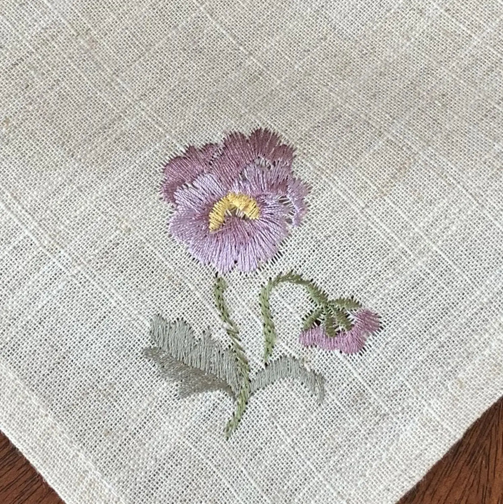 Varieties Flower,  Garden Embroidered Linen Look Floral Napkins, Placemats, Table Napkin, Hotel, Airbnb, Gift Restaurant