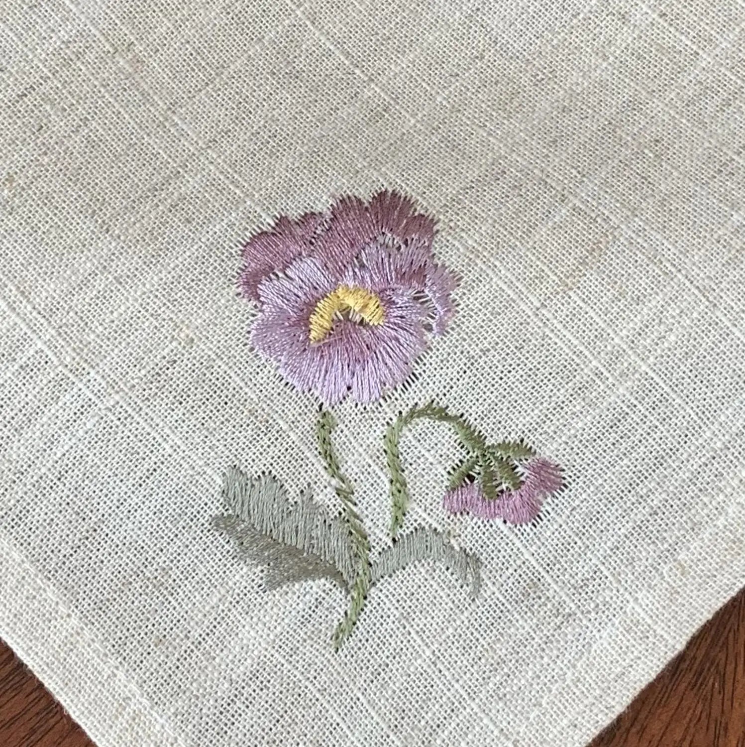 Varieties Flower,  Garden Embroidered Linen Look Floral Napkins, Placemats, Table Napkin, Hotel, Airbnb, Gift Restaurant
