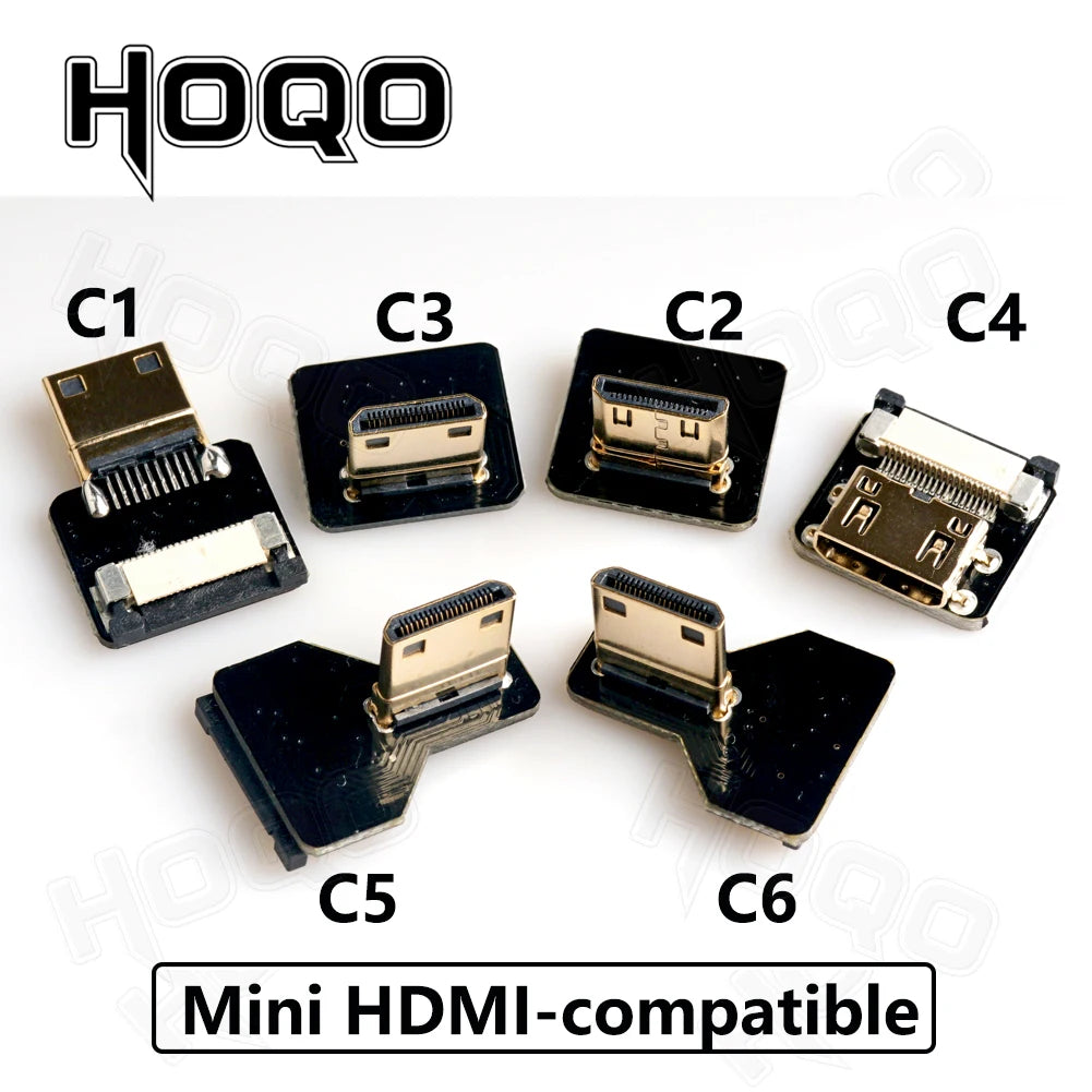 HDMI-compatible FPV Cable Micro/Mini HD-90 Degree Adapter FPC Ribbon Flat Pitch 20pin For TV Projector Multicopter Aerial Photog