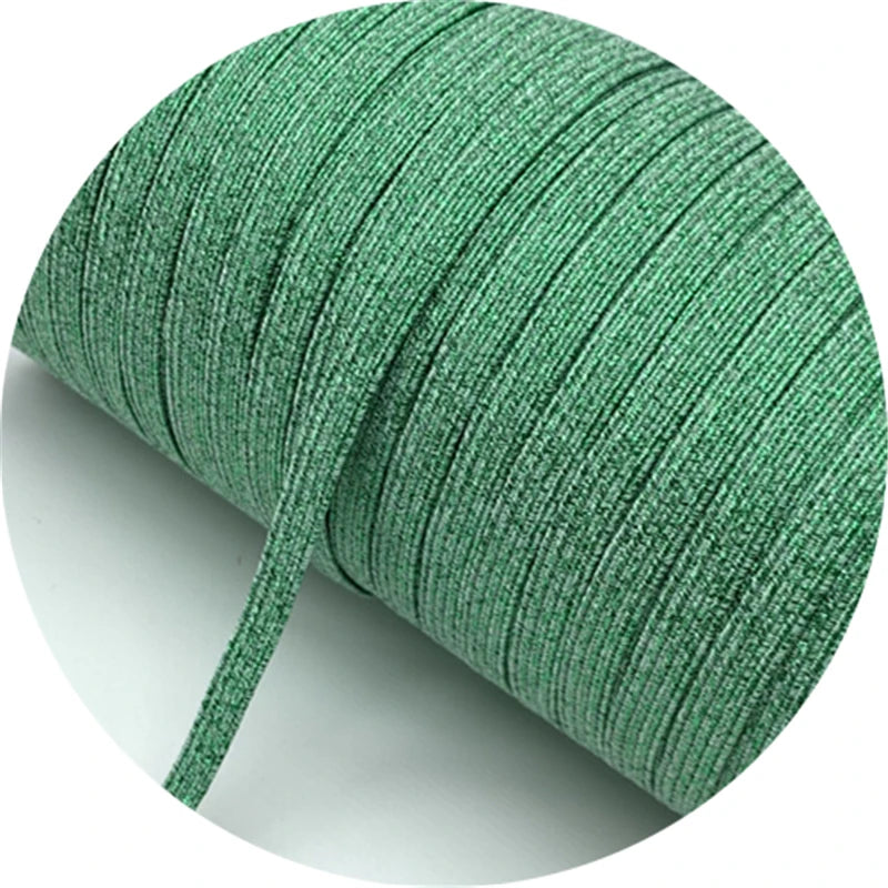 5yards/Lot 6mm Glitter Elastic Ribbon Sewing Elastic Band Fiat Rubber Band For Waist Band Stretch Rope DIY Mask Lanyard