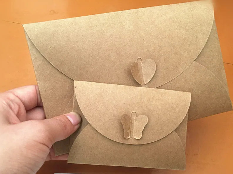 10pcs /pack Bigger Mini Small 17.5x11CM /10.5x7CM Size Kraft Paper Envelopes Vintage Butterfly Gift Card Envelope