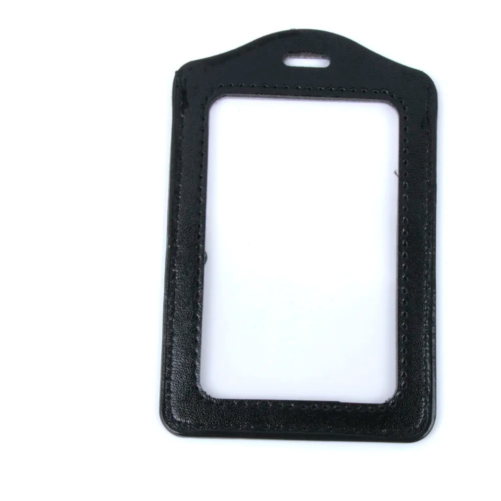 Pu Leather Card Holders Id Badge Case Clear And Color Border Lanyard Holes Bank Credit Id Badge Holders Accessories Wholesales