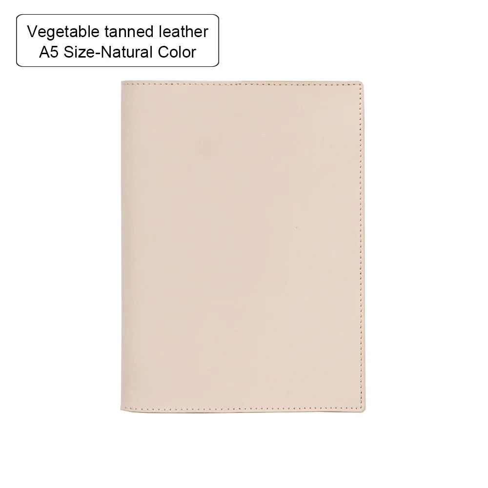 100% Genuine Leather Cover A5A6B6 Sketchbook Planner with Grid Blank Insert Retro Notebooks and Journals Diary Cover Stationery