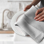 Ultra Soft Absorbent Tea Towel,Waffle Weave Cotton Dish Rags,45x65cm Large Kitchen Dinner Plate Hand Towel,Cloth Napkins