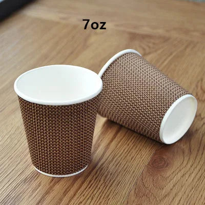 100pcs/pack 7oz Thick Paper Cup Disposable Kraft Coffee Cup Hot Drinking Party Supplies