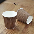 100pcs/pack 7oz Thick Paper Cup Disposable Kraft Coffee Cup Hot Drinking Party Supplies