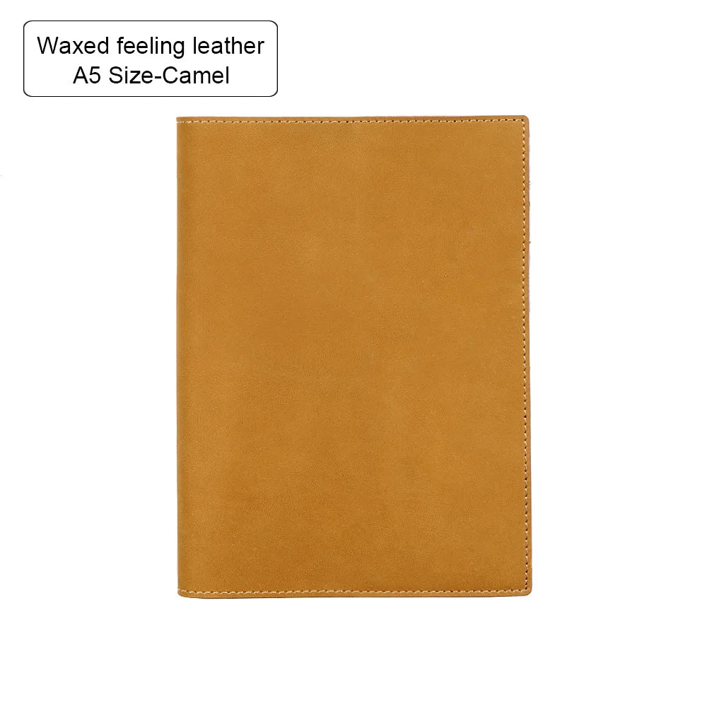 100% Genuine Leather Cover A5A6B6 Sketchbook Planner with Grid Blank Insert Retro Notebooks and Journals Diary Cover Stationery