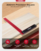 Precision Square 300mm T Speed Measurements Ruler for Measuring and Marking Woodworking Carpenters Framing Carpentry Use