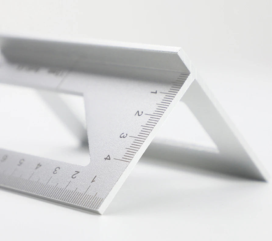 Aluminum Woodwork Scriber T Ruler Multifunction Square 45/90 Degree Gauge Angle Ruler Measuring Woodworking Tool
