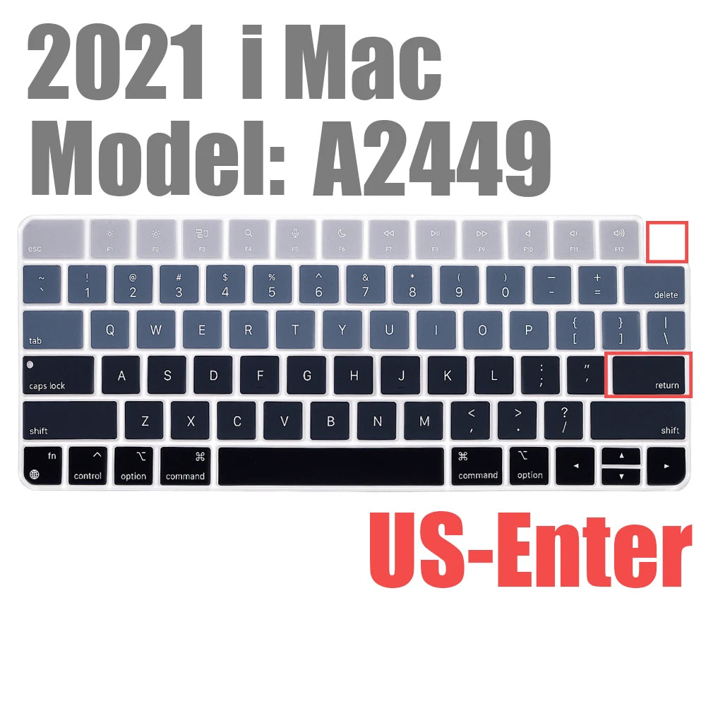 For Apple Magic Keyboard Cover (2021 release) A2450 A2449 Stickers iMAC Keyboard Protector Silicone Bluetooth keyboard case New