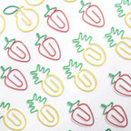 MINKYS Kawaii 10pcs/lot Strawberry Lemon Carrot Metal Paper Clip Christmas Song Decorative Bookmark Binder Clips Stationery