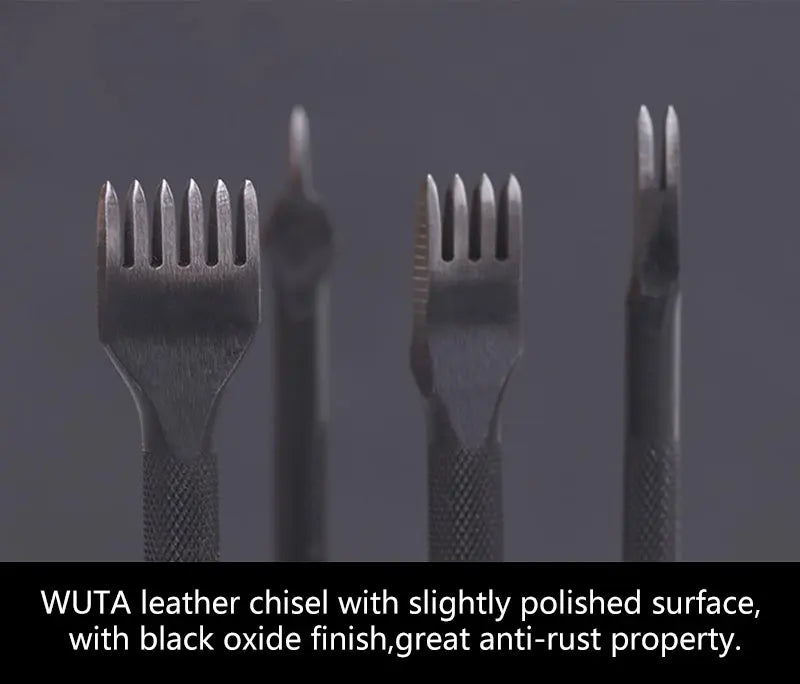 WUTA 1 Piece Diamond Point Black Pricking Iron Leather Chisel Leather Craft Hole Punch Tools Stitching Tools 3/4mm Available