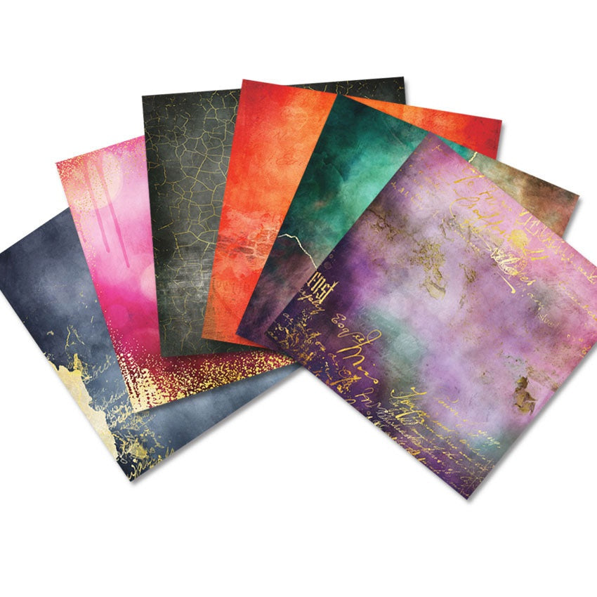 24 Sheets Brilliant Life Craft Paper Pads Cutting Dies Art Background Origami Scrapbooking Card Making