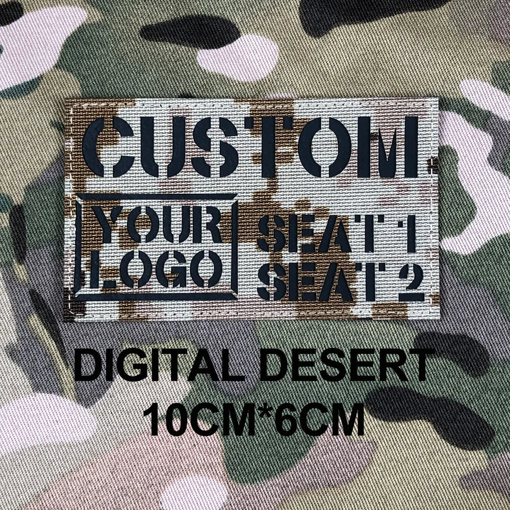Custom Laser Cutting IR IFF Infrared Reflection Patch Name Tapes Tag Brand Black Letters