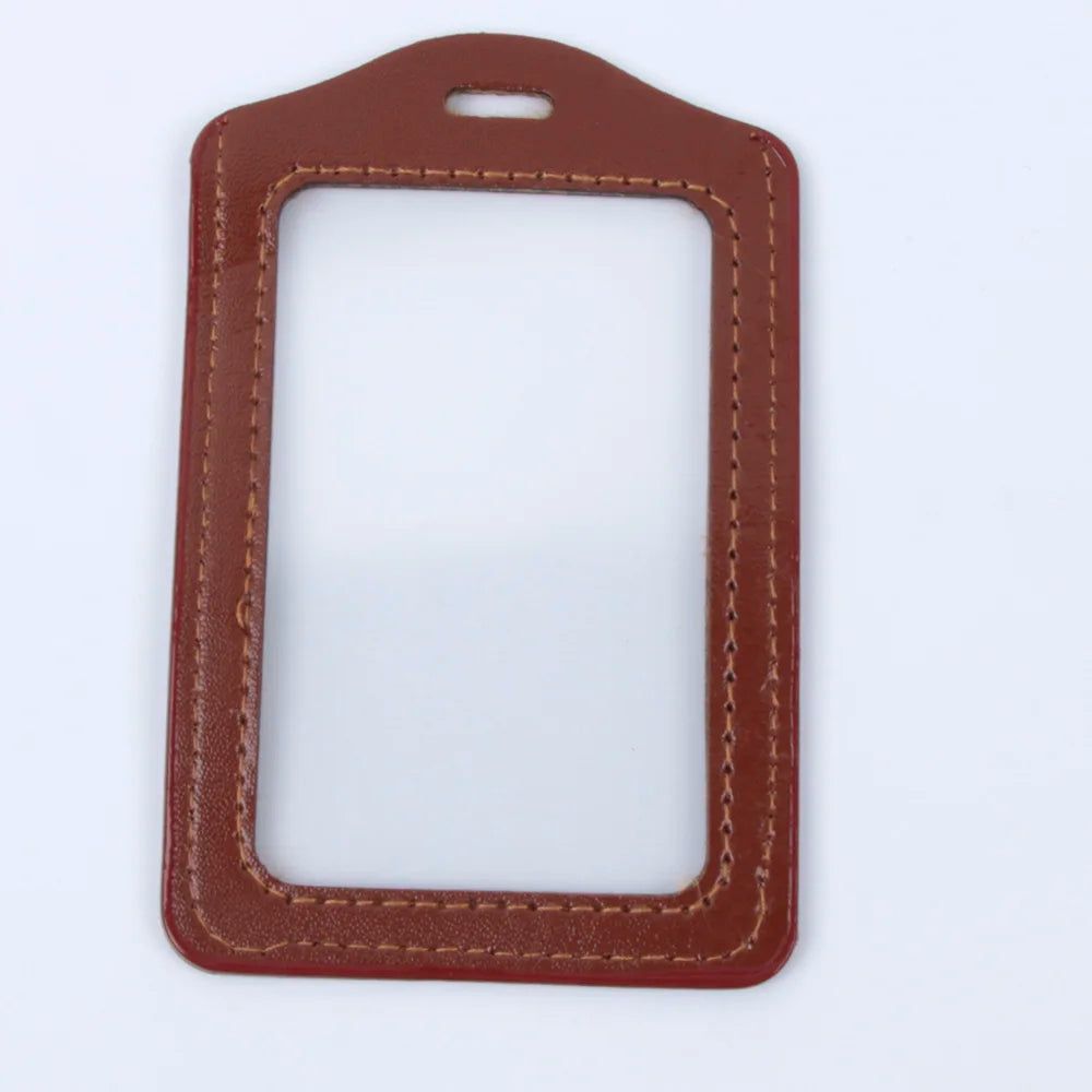 Pu Leather Card Holders Id Badge Case Clear And Color Border Lanyard Holes Bank Credit Id Badge Holders Accessories Wholesales