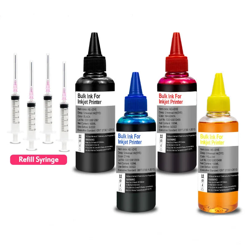 MorePage Universal Refill DYE Ink kit For Epson Canon HP Brother DELL Inkjet deskjet CISS Cartridge Printer Ink