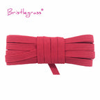 BRISTLEGRASS 2 5 10 Yard 1/4" 6mm Flat Skinny Elastic Cord Glitter Latex Rubber Band Rope Notebook Earloop Dress DIY Sewing Trim
