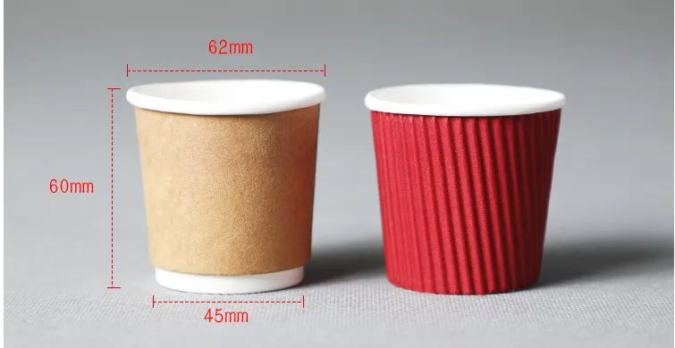 100pcs/pack 4oz Paper Cup Disposable Kraft Coffee Cup Hot Drinking Party Supplies