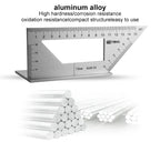 Aluminum Woodwork Scriber T Ruler Multifunction Square 45/90 Degree Gauge Angle Ruler Measuring Woodworking Tool