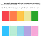100/200 SheetS A4 Color Copy Paper 80G 20 Colors Can Choose For DIY Handmade Office A3 Inkjet Laser Colorful  Printing Paper