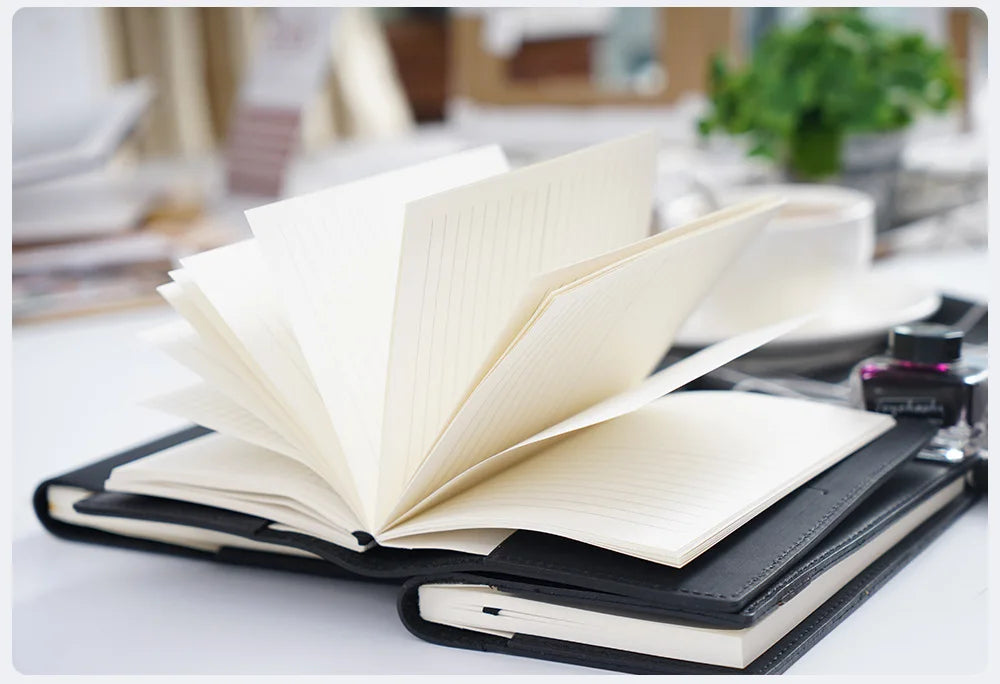 100% Genuine Leather Cover A5A6B6 Sketchbook Planner with Grid Blank Insert Retro Notebooks and Journals Diary Cover Stationery