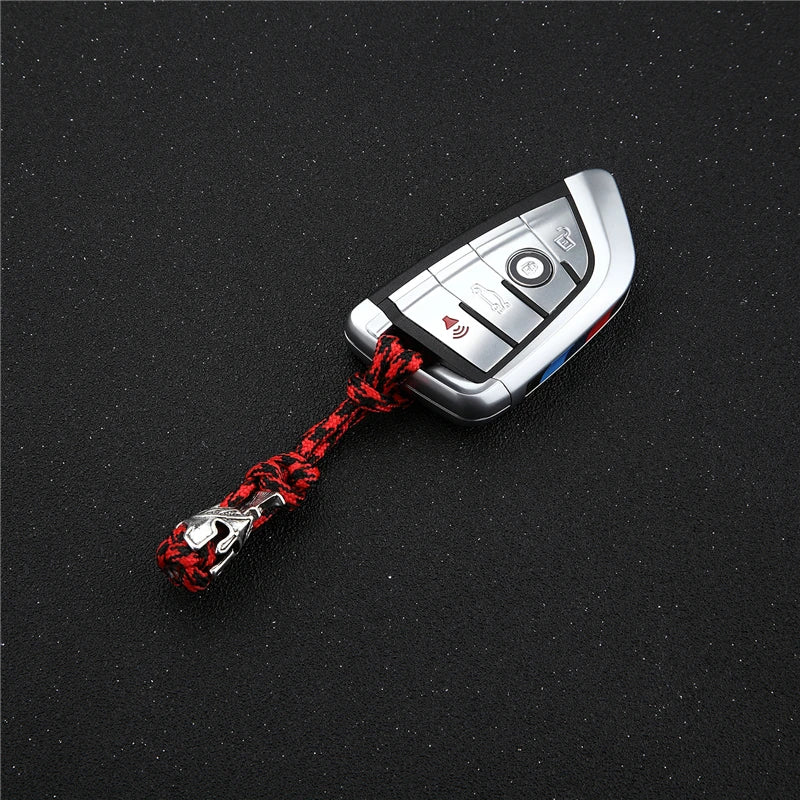 Supretu Men Vikings Lanyard Keychain Spartan Warrior Accessories Woven Rope Knife Car Keyring Handmade Bag Pendant Jewelery Gift