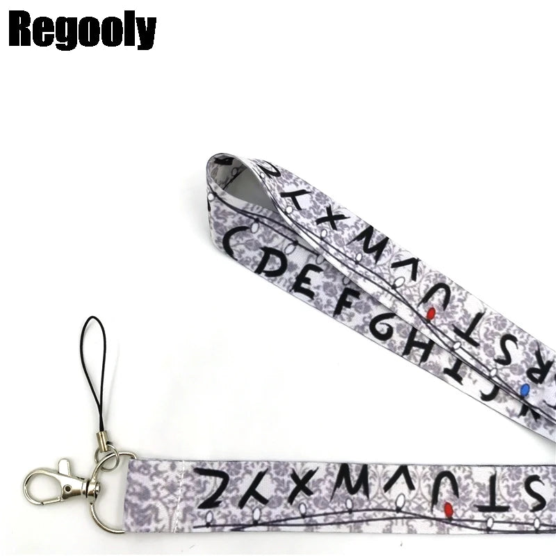 Letters Anime Lanyard Badge Holder ID Card Lanyards Mobile Phone Rope Key Lanyard Neck Straps Keychain Key Ring