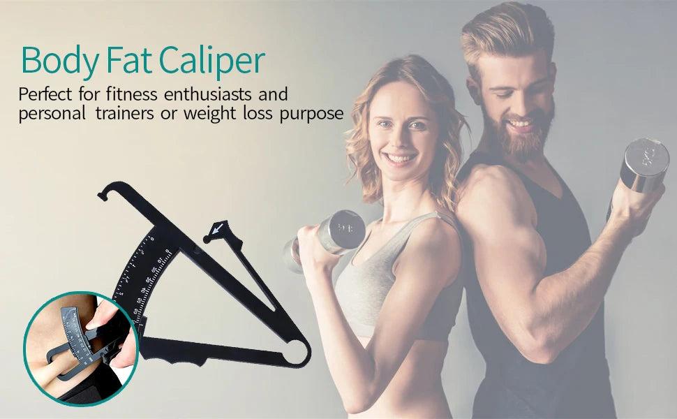 Body Fat Caliper Fat Measure Clipper Combo with Body Fat Percentage Measure Chart Measuring Body Fat for Men and Women
