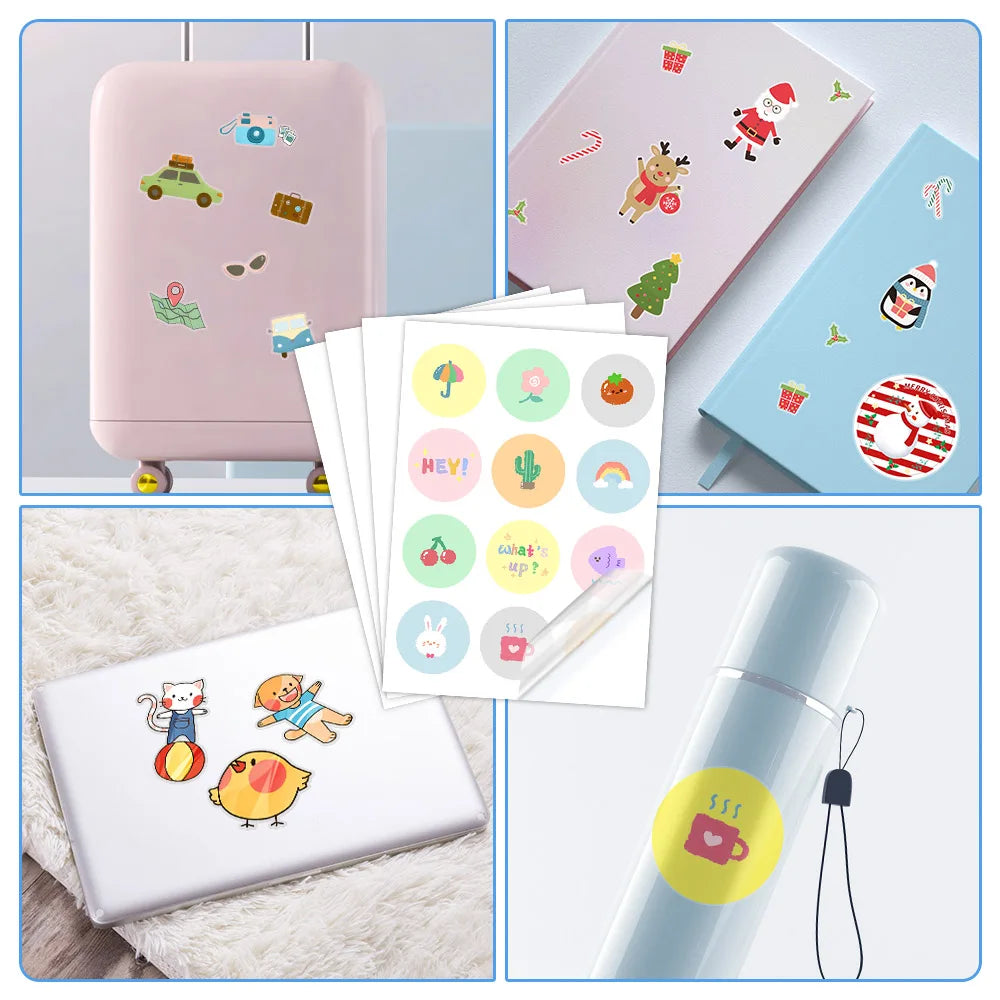 10Sheets Transparent Printable Vinyl Sticker Paper Waterproof A4 Self-Adhesive Copy Paper For Inkjet Printer to DIY Labels Craft