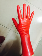 Sexy Black Latex Short Gloves Wrist Length for Women and Men Customize