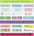 Phomemo P12 Label Maker with Tape Mini Label Printer Machine for Stain Ribbon Portable Bluetooth Label Printer Best Gift