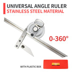 320/360° Universal Angle Ruler Carbon Steel Protractor Angle Measuring Instrument Magnifying Glass Woodworking Measuring Tools