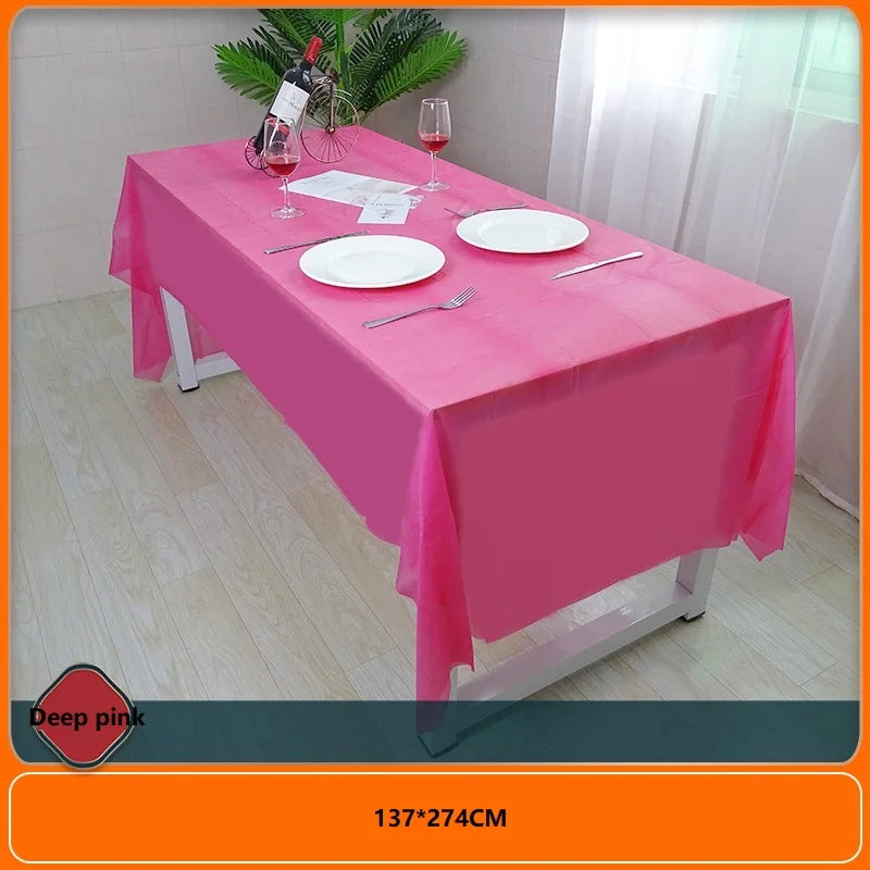 1pc 137*274cm Birthday Party Blue Pink Plastic Table Cover Girl Shower Party Supplies Disposable Table Cloth Wedding Decorations