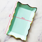 Rectangle Solid Color Disposable Tableware Paper Plates Kids Birthday Party Wedding Valentine's Day Decoration Supplies