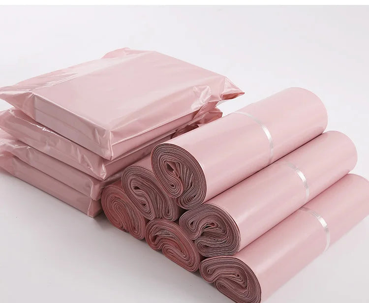New Light Pink PE Plastic Self-seal Mailbag Poly Envelope Waterproof Postal Courier Bag Waterproof Packaging Postal Bags
