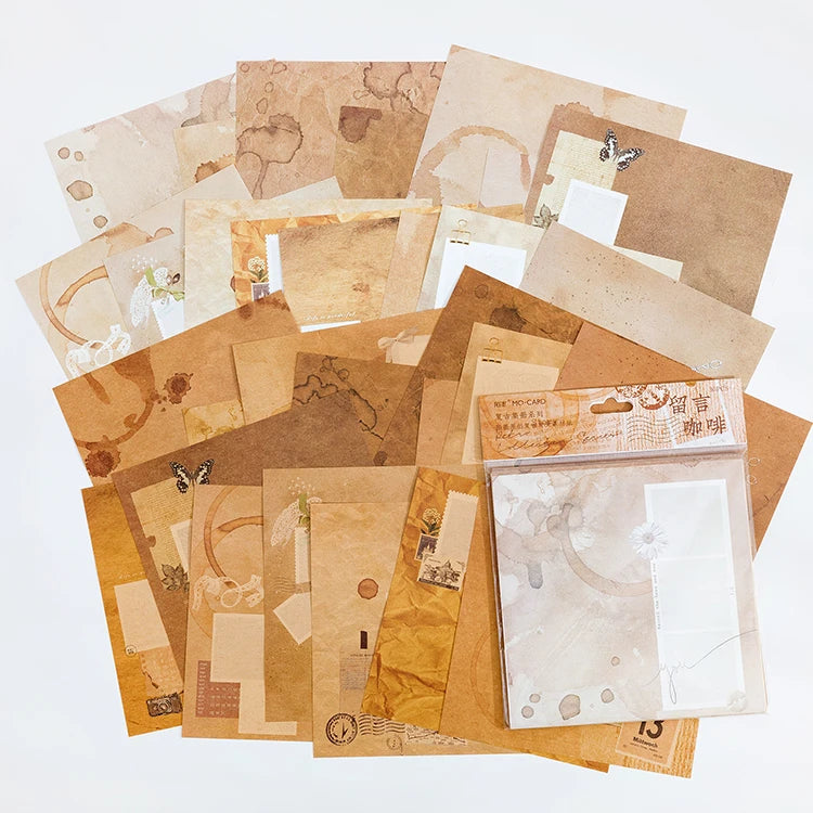 Yoofun 30 sheets Vintage Material Paper for Scrapbooking Journal Diary Collage Junk Background Decoration Retro Stationery