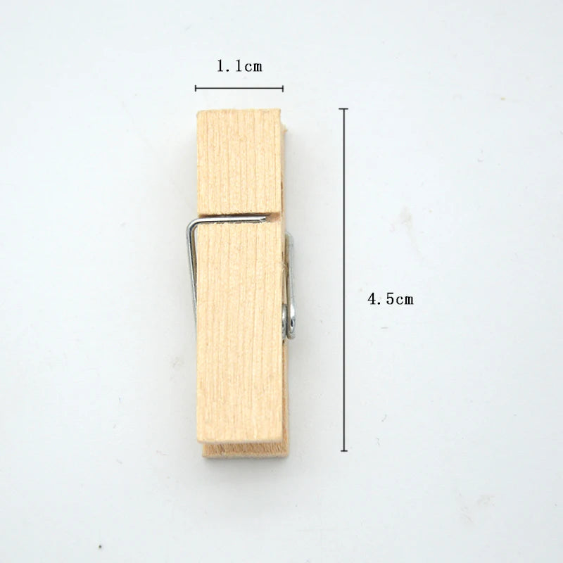 1/20/30/50 PCS Different Sizes 25mm/35mm/44mm/150mm Natural Wooden Clips For Photo Memo Office Clothespin Craft Decoration Pegs