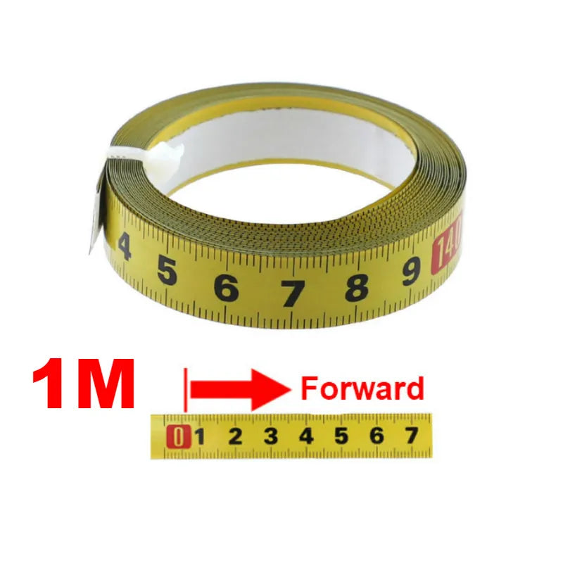 Metric Steel  Miter Track Tape Measure 0.5'' Self Adhesive Scale Ruler Tape 1-5M For Router Table Saw T-Track Woodworking Tools
