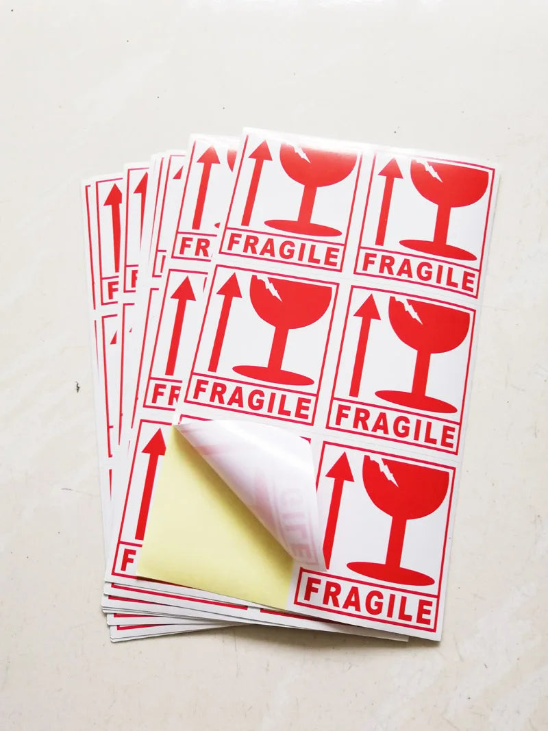 120pcs 80*90mm Warning Shipping Label Fragile Products Box Sticker