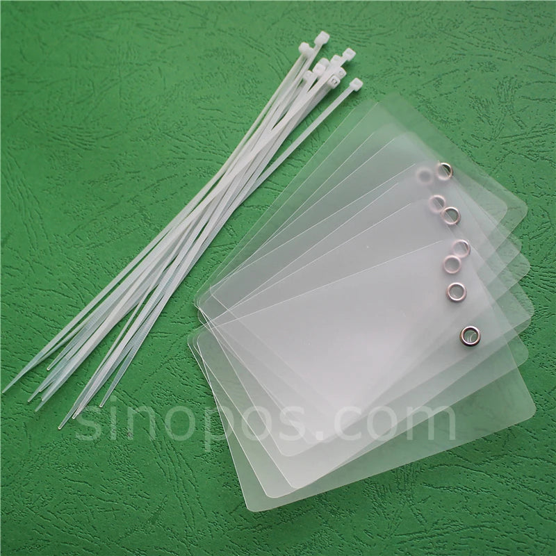 Blank Vinyl Tags With Metal Eyelet & Tie, PVC price ticket plastic outdoor shipping label consignment card heavy duty hangtag