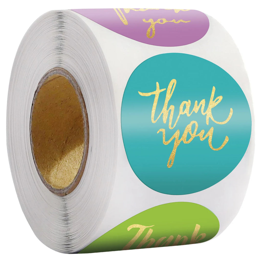 100-500pcs Laser Thank You Stickers for Small Business Holographic Silver Adhesive Labels for Bags Boxes Envelope Mail GIft