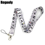 Letters Anime Lanyard Badge Holder ID Card Lanyards Mobile Phone Rope Key Lanyard Neck Straps Keychain Key Ring
