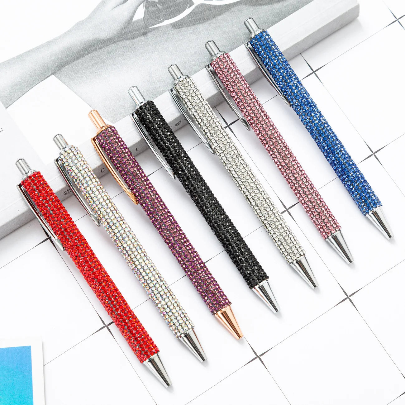 Ballpoint Pen Luxury Rhinestone Cute Wedding Rose Gold Metal Stationery School Office Supply High Quality Pens