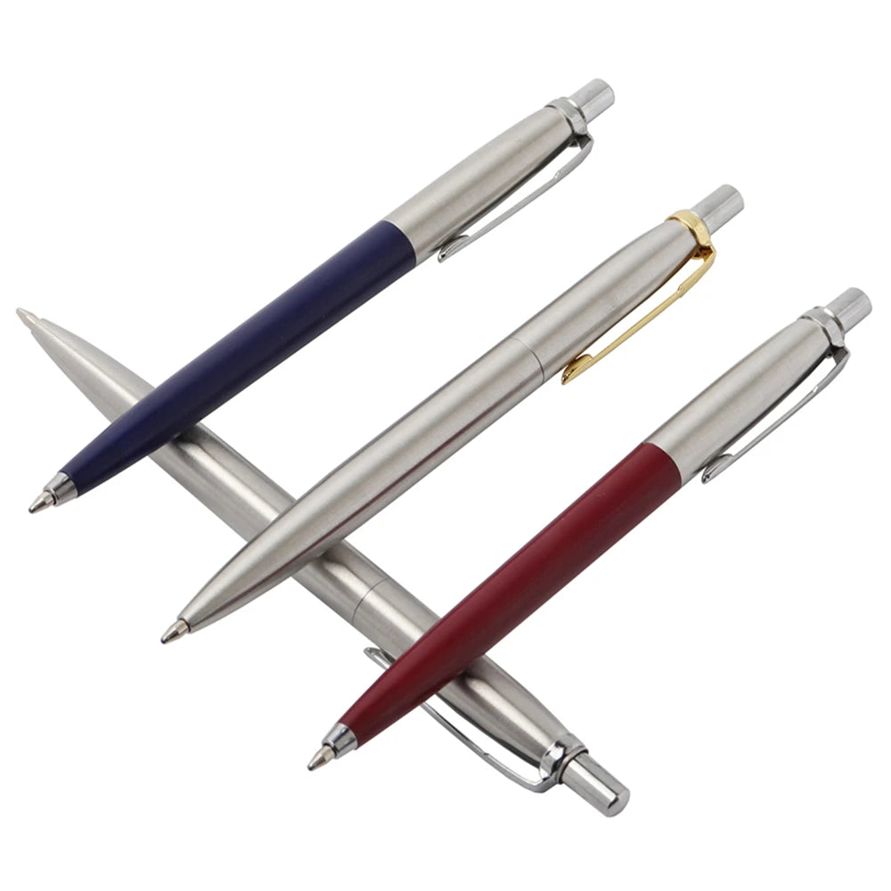 5Pcs/Set Metal Ballpoint Pen Promotional Pens G2 Refill Blue Ink Automatic Ballpoint Pens Set For School stationery office Pen